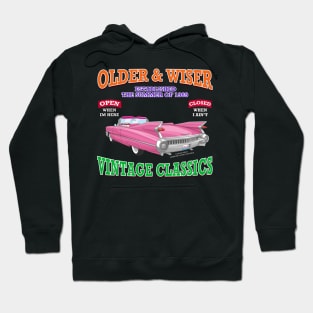 Older & Wiser Vintage Classics Hot Rod Garage Racing Novelty Gift Hoodie